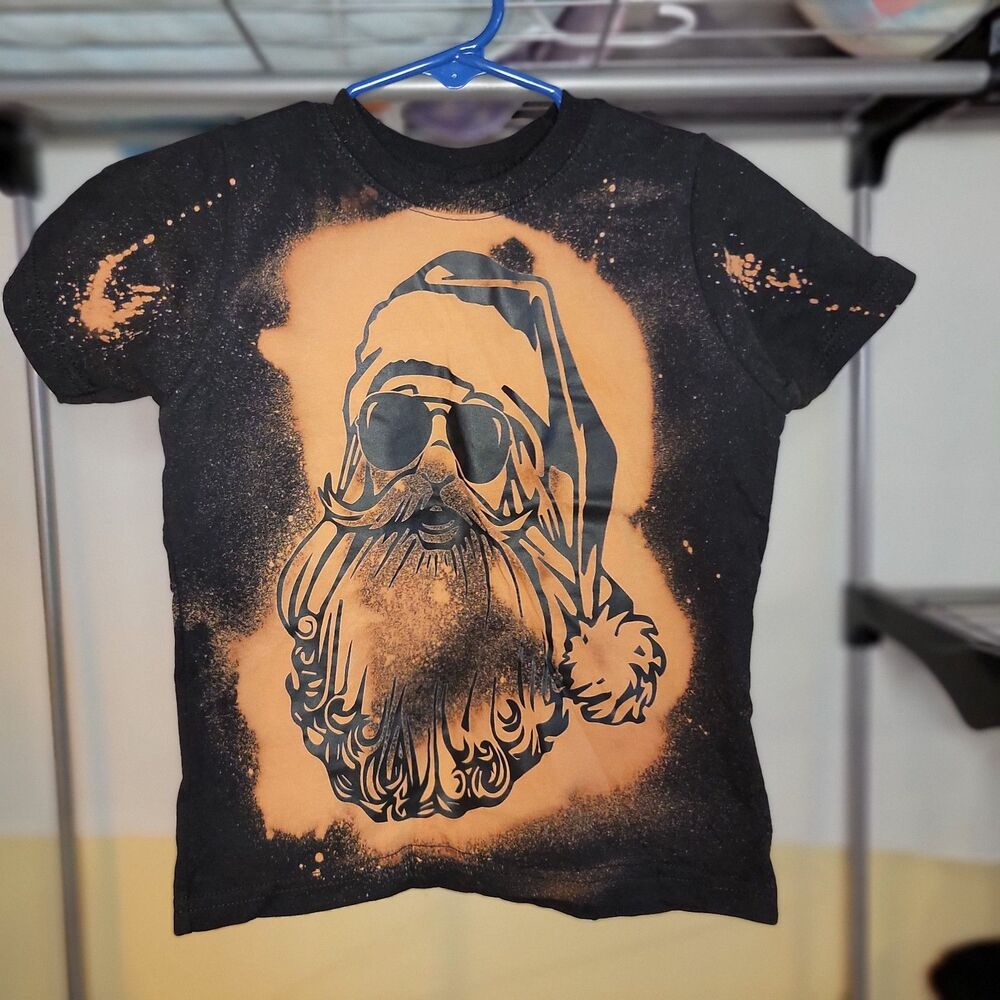 Rabbit Skins Kid's Tee Cool Santa Black- Size 3